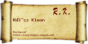 Rácz Kleon névjegykártya